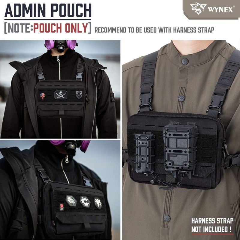 WYNEX Tactical Molle Admin Pouch of Tri-Fold Open Design, Molle
