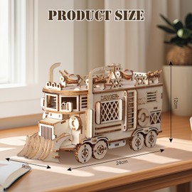 Cuteefun 3D Wooden Puzzle for Adults, Wooden Model Kits for Adults, Exercise Imagination and Hands-on Skills, Building Your Own Battle Trucks, Ideal for Birthday Christmas Father's Day