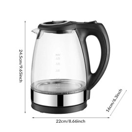 1.7L Portable Electric Water Kettle, Kitchen Appliances for New Home, 1500W Electric Kettle With Handle, Transparent Glass Small Electric Kettle, Electric Kettle For Home Kitchen Dormitory, Kitchen Accessories
