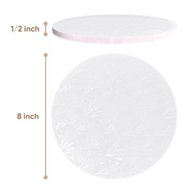 Cakebon Cakebon Cake Boards - Sturdy 1/2 Thick Drums - 8 Inch Professional Smooth Straight Edges White 6-Pack