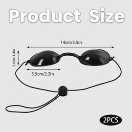 fKiZanthene 2Pcs Adjustable Eye Protection Goggles for Sunbed & LED Therapy, Comfort Fit Beauty Eyewear for Home & Professional Use​