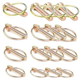 Comonc 30 PCS Lynch Pin Lynch Pin Assortment Kit Linch Pin with Ring Heavy Duty Lynch Pin for Farm Tractors Trailers Mower,1/4 3/16 5/16 7/16 inch,4 Sizes