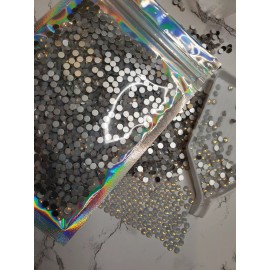 Fizzle Sizzle Design White opal Flatback  Glass Rhinestones SS16 2oz bag