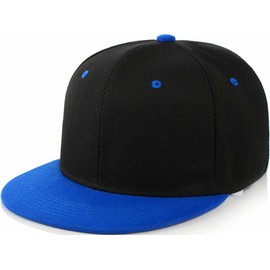 YeeHeen Snapback Hat Flat Bill Visor Hats Adjustable Hip Hop Baseball Cap for Women Men Black Deep Blue
