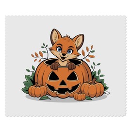 2 x 'Pumpkin Fox' Microfibre Lens/Glasses Cleaning Cloths (LC00030526)