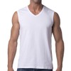 Y2Y2 Men's Sleeveless V-Neck T-Shirt, White, Big and Tall 4XL