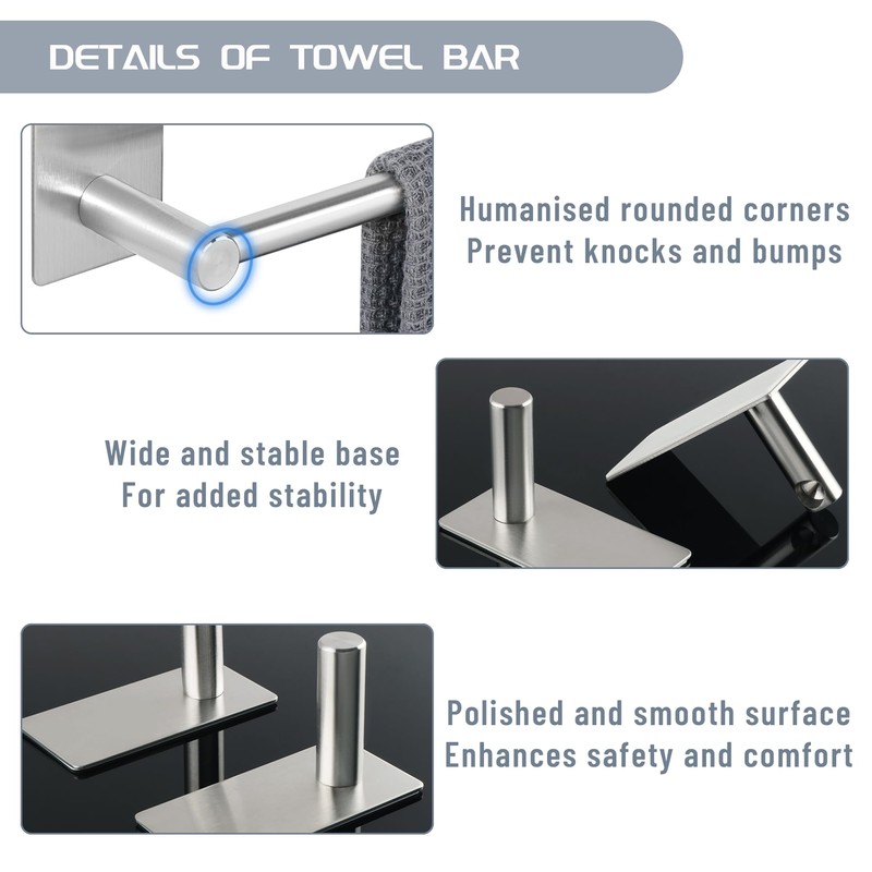 Alise Towel Racks for Bathroom, 12 Inch SUS 304 Stainless