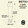 Shower Arm Extender, BSTIIU 4 Inch Shower Head Extension Arm,