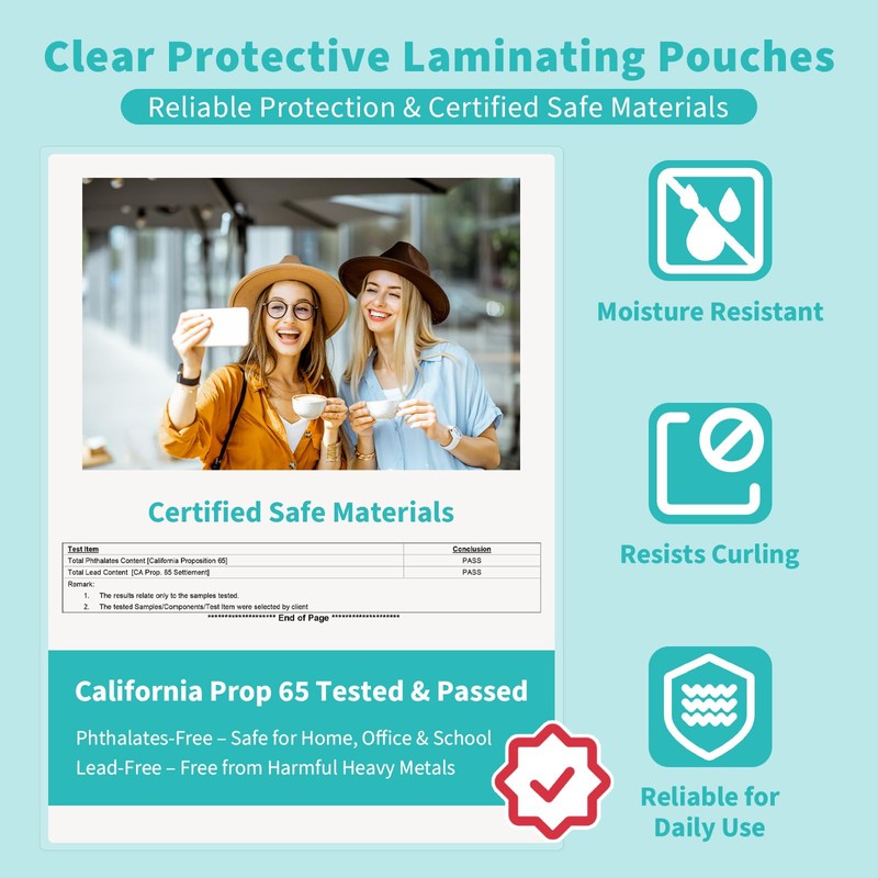 Binditek 100 Pack 5mil Thermal Laminating Pouches, 2.5 x 4.25
