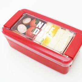 Iwasaki Industrial Lunch Box, 1-Tier, 16.3 fl oz (520 ml), Red, Easy Care