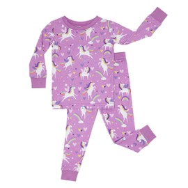 Little Sleepies Two-Piece Pajama Set for Baby Boys and Baby Girls, Toddler Pajamas, Kids Pajamas, Tee Pant 2-Piece Kids PJs Set, Snug Fit, Sienna's Unicorns, 2T