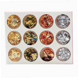 BIUDECO 24pcs Glitter Foil Nail Art Stickers Decorative Nail Chip Flakes for DIY Manicure Easy Application Art Supplies for Parties and Special Occasions