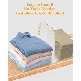 Shelf Dividers for Closet Organization, Portable Closet Shelf Divider, Closet Dividers for Shelves, Shelf Separators, Easy Access and Storage, Fits Wire Shelves and Wooden Boards 3pack