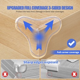 Baby Proofing Corner Protector Baby: 8 Pack Corner Protectors Baby Proof Corners and Edges Protector, Extra Large Clear Table Corner Protectors for Baby Safety Guards Bumpers Cover Sharp Furniture