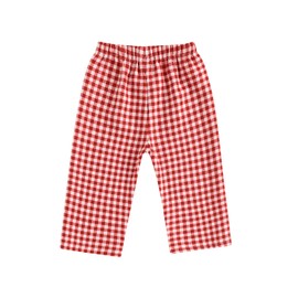 Toddler Baby Girl Boy Plaid Long Bloomers Harem Pants Basic Casual Summer Fall Comfy Bottoms Jogger Trousers (A-Red, 12-18 Months)