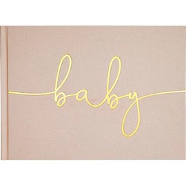 Stephan Baby Guest Book - Hardcover Linen Embossed Baby Shower Keepsake Memory Book, 9.25 x 7-Inches, Baby