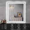 ISTRIPMF 28x32 Inch LED Bathroom Mirror with Black Frame, Backlit