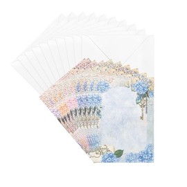 Ideen mit Herz Greeting Card Set with Envelopes, 10 Motif Cards, Blank, Colourful, Neutral, Flower Designs, DIN B6 (Hortensia 02)