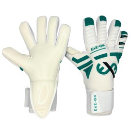 ExE-GK Football professional goalkeeper glove for Adult, Youth and Kids, Boys, Girls, Training and Games, 4mm Contact Latex, Negative cut, Double Wrist Strap, Internal Grip Dots (7)
