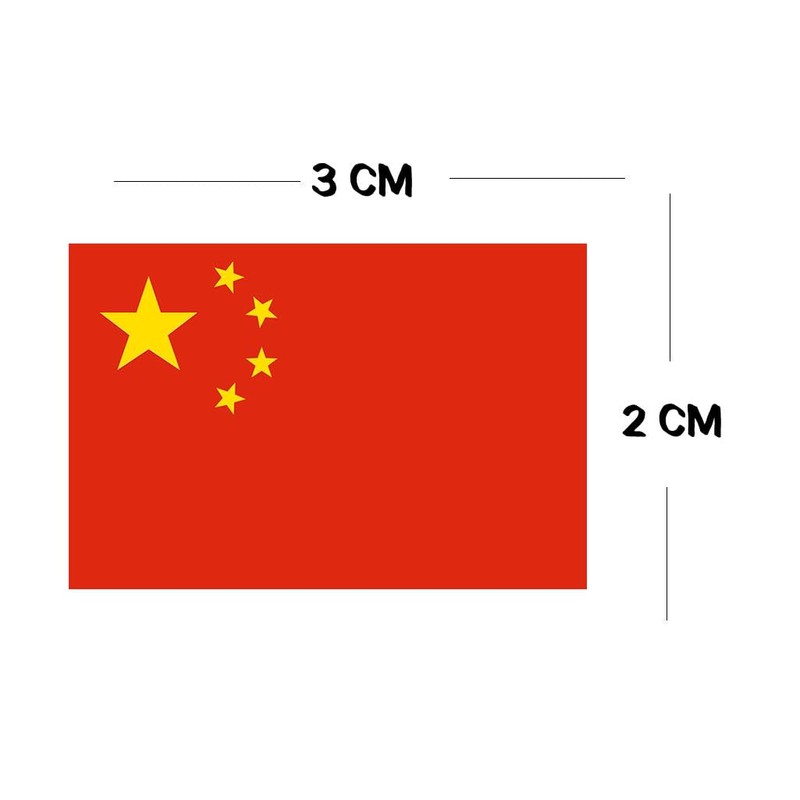 Set of 4 x China Flag Iron on Screen Print