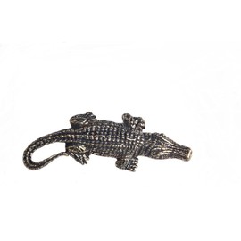 DMtse Chinese Brass Crocodile Decor Statue Figurines for Animal Sculpture Lucky for Collectibles Gift