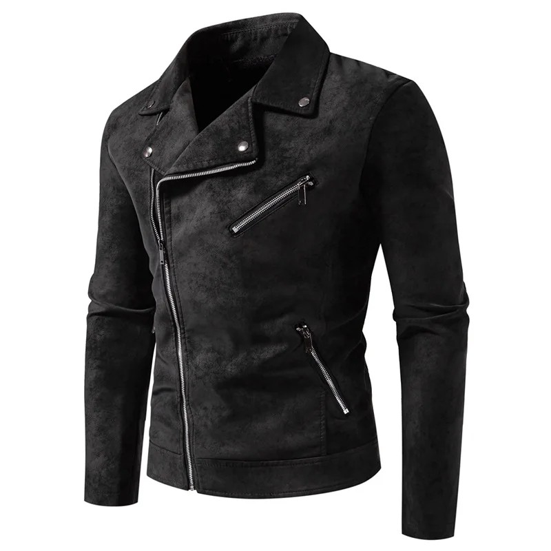 Retro Leather Jacket with High-end Feel, Retro Tie Dye Washed
