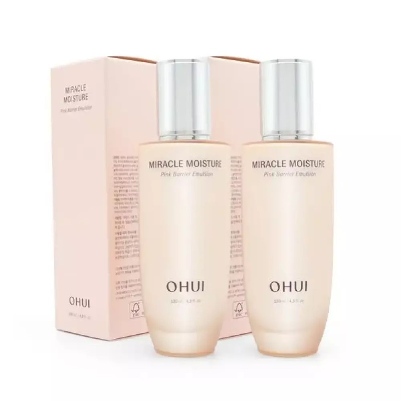 O Hui [오휘] 미라클 모이스처 핑크 베리어 에멀전 130ml 2개