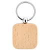 keepdrum Bass Clef Key Ring Wooden Square Gift for Musicians,