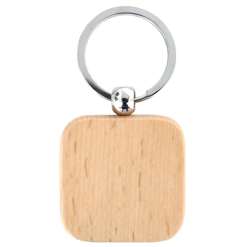 keepdrum Bass Clef Key Ring Wooden Square Gift for Musicians,