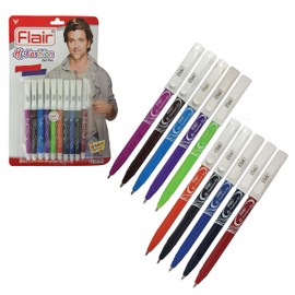 Flair 10 x 2.0mm Tip Hi-Fashion Gel Pens Assorted Colours Sketch Draw Art Craft