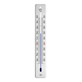 TFA Dostmann Analogue Indoor/Outdoor Thermometer, Glossy Stainless Steel, (L) 45 x (W) 9 x (H) 280 mm