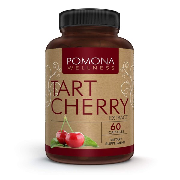 Pomona Organic Tart Cherry Supplement, Antioxidant Support, Muscle Recovery, Fruit Vitamin, Gluten-Free, Non-GMO, Vegan, 60 Capsule Bottle