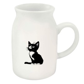 300ml 'Pixel Black Kitten' Ceramic Milk Jug (MJ00014700)