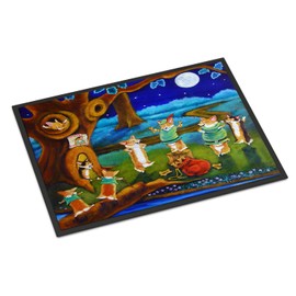 Caroline's Treasures 7415JMAT Corgi Robin Hood Doormat 24x36 Front Door Mat Indoor Outdoor Rugs for Entryway, Non Slip Washable Low Pile, 24H X 36W