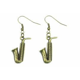 Miniblings Saxophone Earrings Saxophone Sax Instrument Jazz Bronze