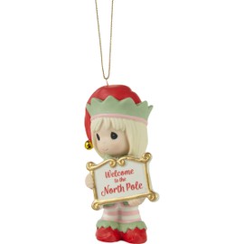 Precious Moments Ornament | Greetings From The North Pole Annual Elf Bisque Porcelain Ornament | Christmas Tree Decoration | Holiday Gift & Decor | Hand-Painted