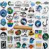 Calcomanías genéricas de pesca con mosca para barcos, pescado, bagre,