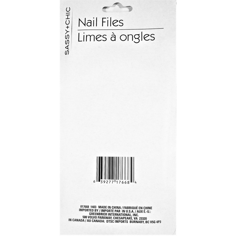 Nail Files Sassy + Chic, 4 Pieces