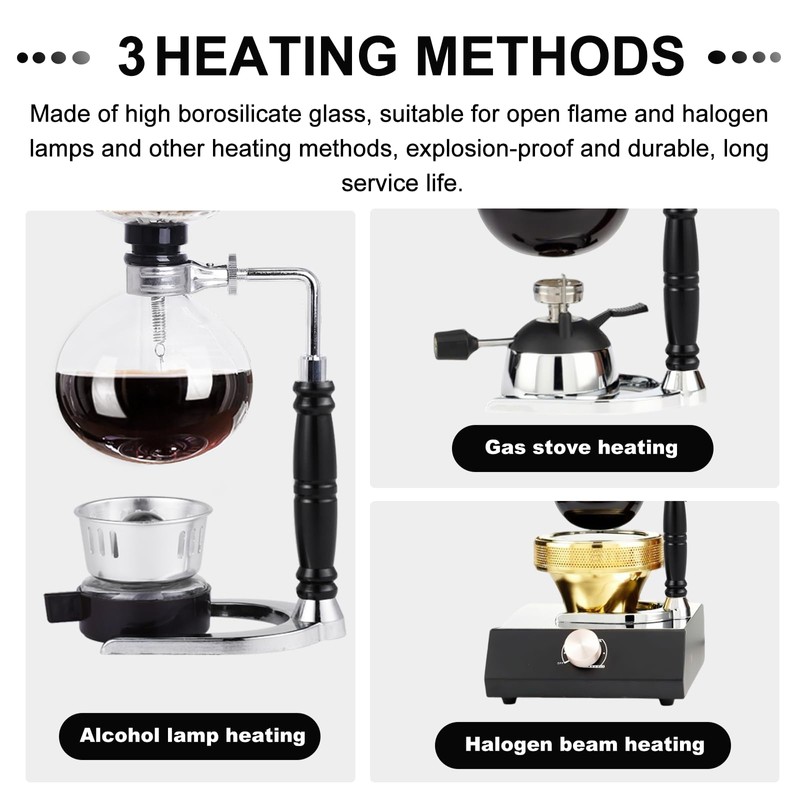 YUCHENGTECH Siphon Syphon Coffee Maker Tabletop Glass Siphon Pot Glass