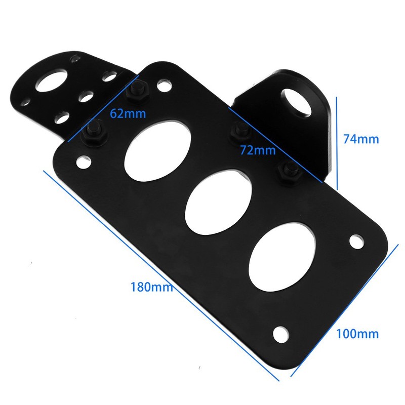 OTOTEC Moto Side Mount Tail Light License Plate Bracket Iron