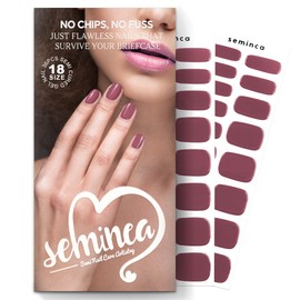 SEMINCA Semi Cured Gel Nail Strips-Salon Quality Semi-Cured Gel Press On Nails Stickers Strengthening Quick DIY Nail Art Manicure Kits for Women at Home 14-Day Wear(Ochre)