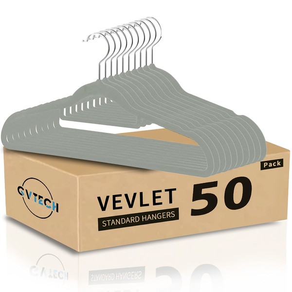GVTECH Premium Velvet Hangers, [50 Pack] Non Slip and Heavy