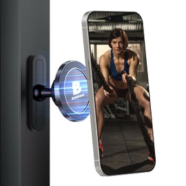 BARENDA Magnetic Phone Holder for Gym with Dual-Sided N52 Super Magnets, Strong Magnetic Phone Mount for All Phones, Attaches to Metal Surfaces, Portable Gym Accessories for Men & Women, Secure Grip