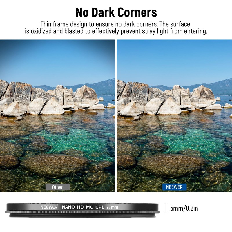 Neewer 77mm Polarizing Filter, 24 Layer Multi Resistant Nano Coated