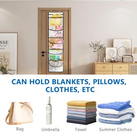 YUNYODA 2 x Over the Door Organiser for Shoes, Hanging Shoe Organiser Storage Bag with 10 Pockets, Foldable Hanging Organiser with 4 Hooks for Bedroom, Living Room, Bathroom (Grey White)