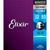 Elixir 11050 Cuerdas de guitarra acústica ligera Polyweb revestidas 12-53
