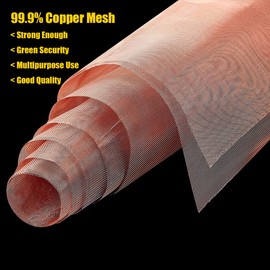 1 Pack of 200 Mesh 99.9% Pure Copper Screen Woven Cloth, 19.68 x 39.37 Inches - Fine Copper Fabric
