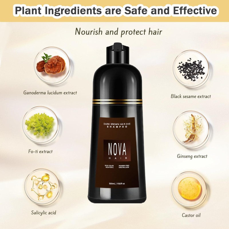 Nova Hair Dye Shampoo,Nova Hair Instant,Nova Hair Dye Shampoo 3