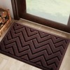 VivaNest Coffee Brown Geometry Outdoor Indoor Entrance Doormats, Absorbent Durable