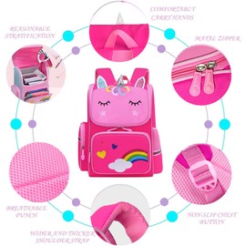 Girls Backpacks Cute Unicorn Lightweight Travel Bookbags for Elementary School Kids Teens